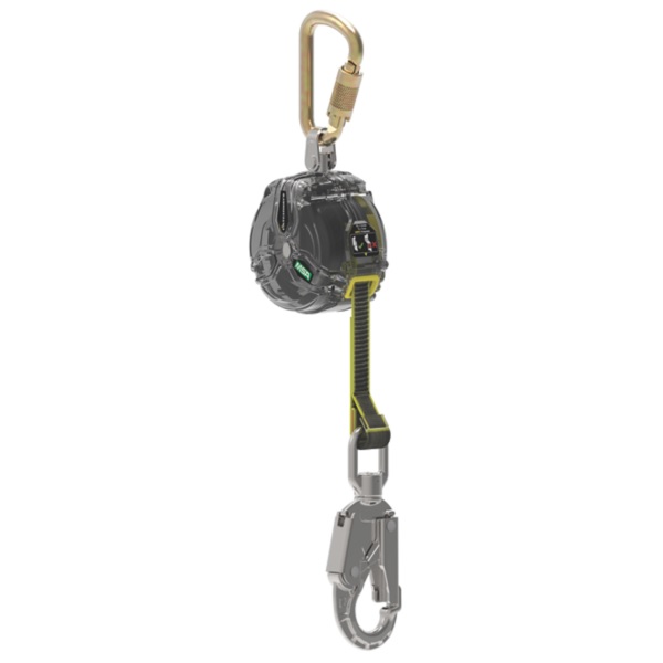 V-TEC WEB PFL, 10' (3m), single-leg, 36CS snaphook, steel carabiner (top), Clear - Lanyards